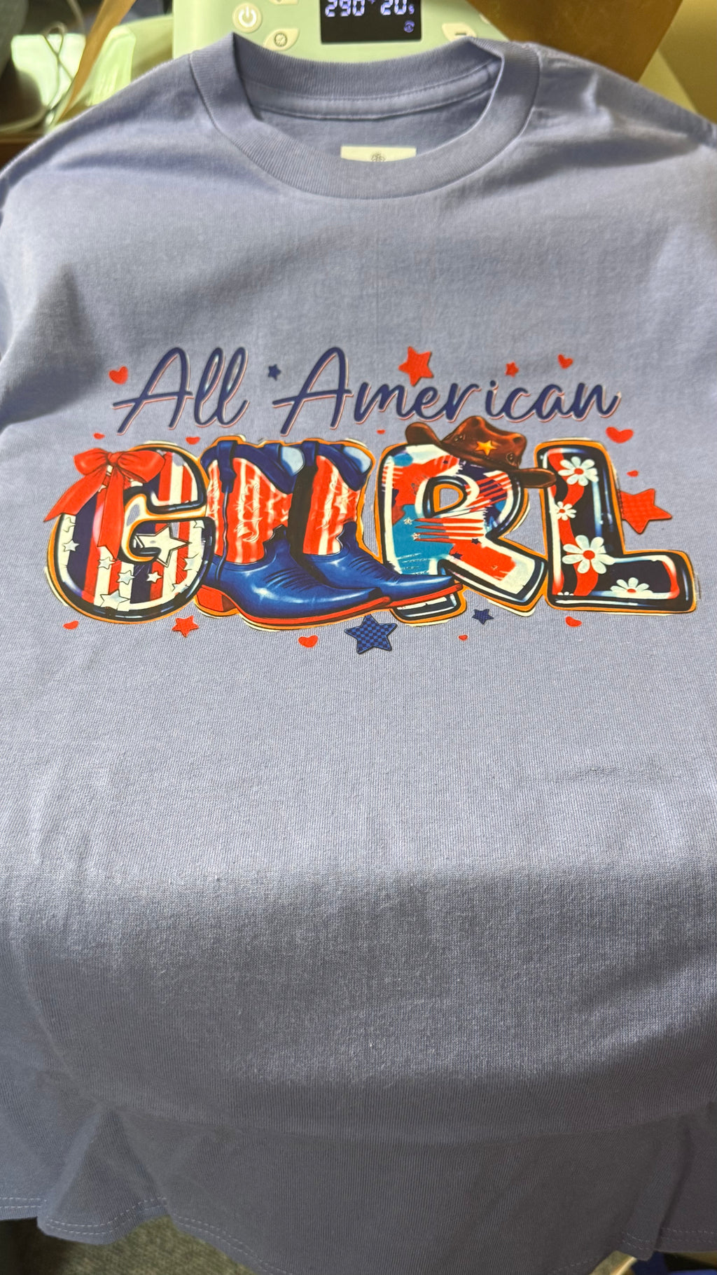 All American Girl Western Patriotic Graphic Tee
