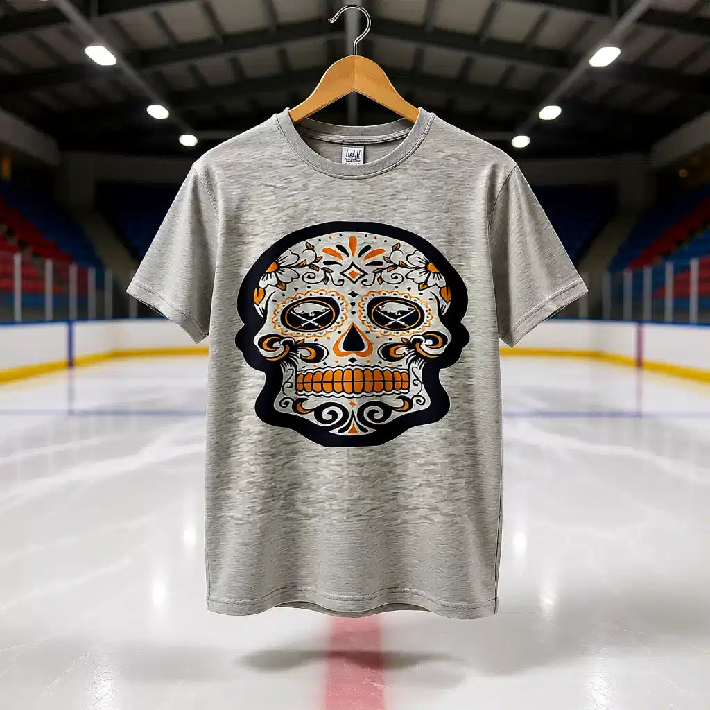 Buffalo hockey skull tee