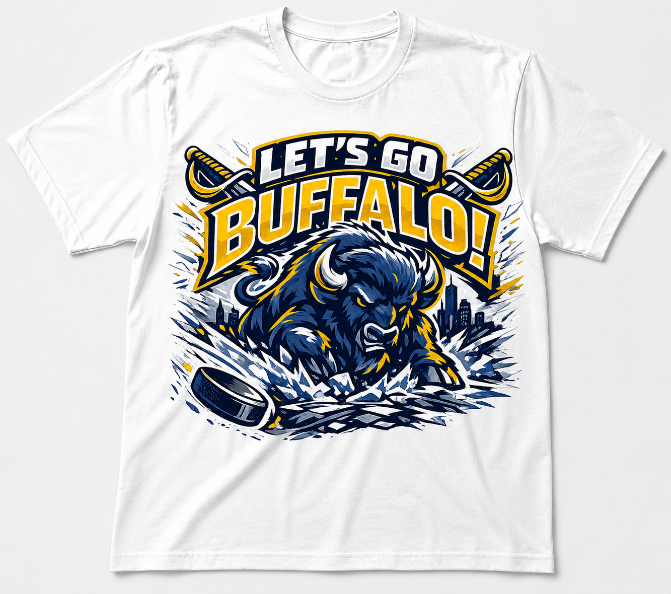 Let’s Go Buffalo Hockey T-Shirt – Bold Buffalo Fan Graphic Tee