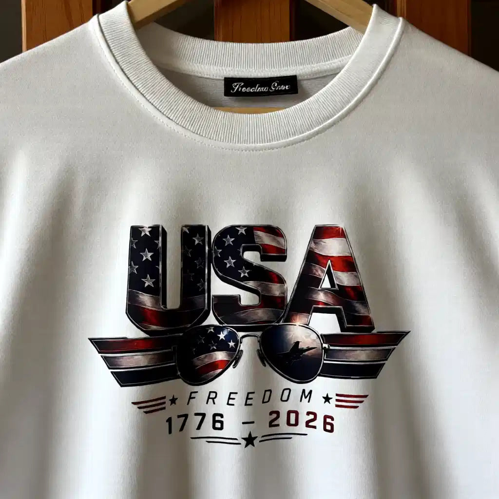 USA Freedom 1776–2026 Patriotic Graphic Tee